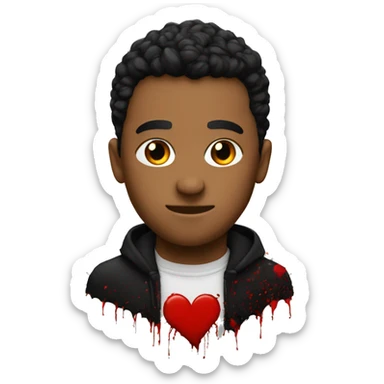 red splattered black heart sticker
