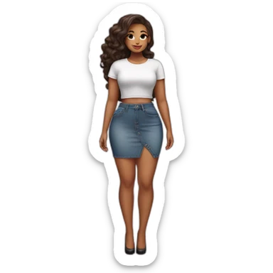Curvy beauty skirt sits sticker