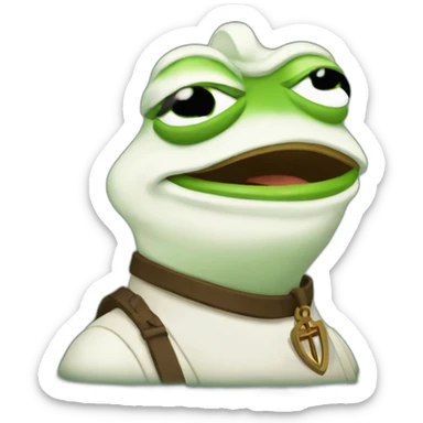 pepe with a christian cross sticker