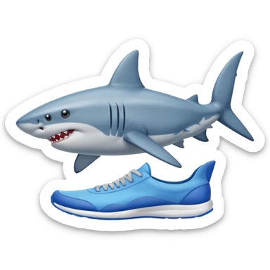 Tralalero Tralala, a shark with blue sneakers sticker