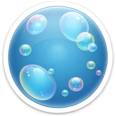 Light blue soap bubbles sticker