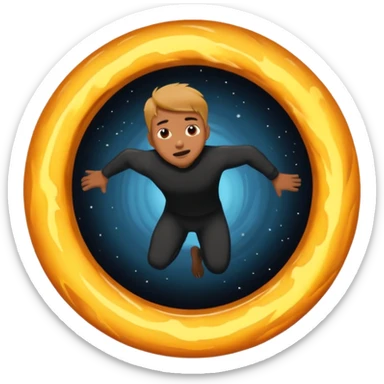 Man in black hole sticker