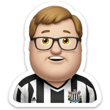 Peter Griffin in a Newcastle United jersey sticker
