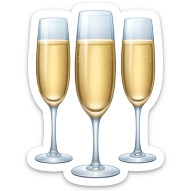 tower of champagne glasses sticker