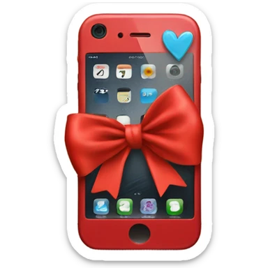 red iphone with bow sticker