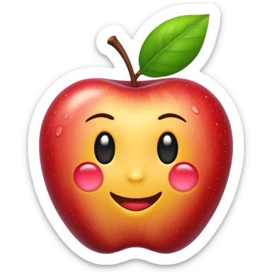 Emoji de manzanita de aiphon color negro  sticker