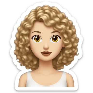 taylor swift and a white girl with brown curly hair sticker