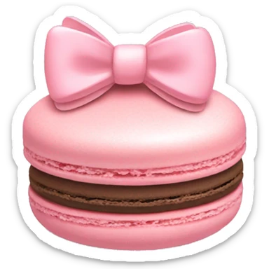 Pastel pink macaron with bow sticker