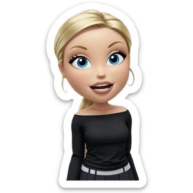 blonde girl with blue eyes sticker