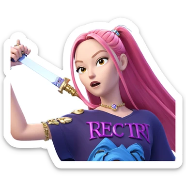 girl with jewelry and weapon sticker