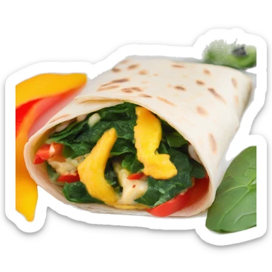scrambled egg bell pepper spinach tortilla wrap sticker