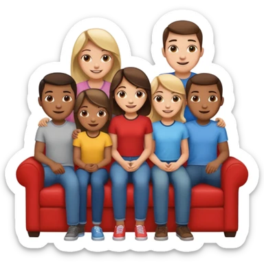 Five guys standing behind a girl on couch sticker