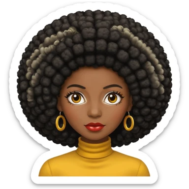 Lol black woman with an afro sticker