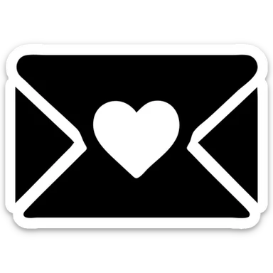 white letter with a pink heart in the center, minimal, modern icon style sticker