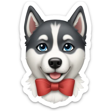 Siberian husky with a bow sticker