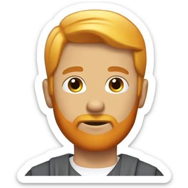 man with orange beard and super short blond hair and square galses as he praying  sticker