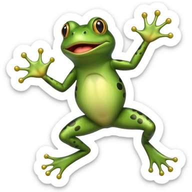 frog startled jumping backward sticker
