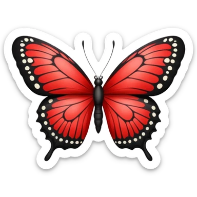 Red and black butterfly sticker