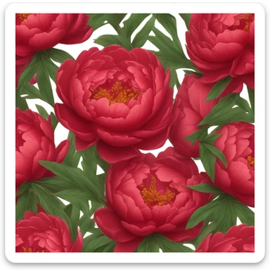 background composed of red peonies sticker