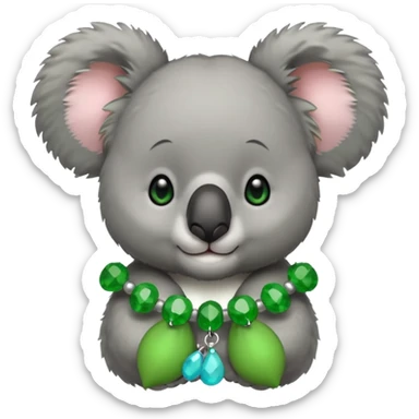 Koala with green earrings sticker