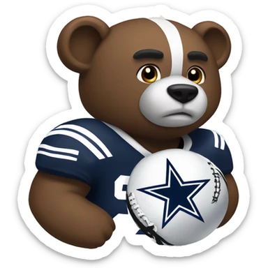 bear with dallas cowboys sticker
