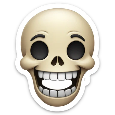 2d Cartoon Skull laughing sticker