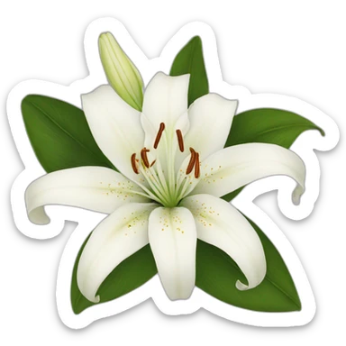 white lilies sticker