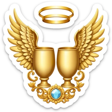 2st place award (number) decorated with angel wings golden sticker