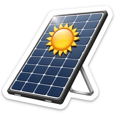 sleek solar panel with white lines, reflecting the sun sticker