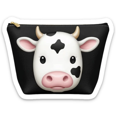 Cow print patterned makeup bag sticker