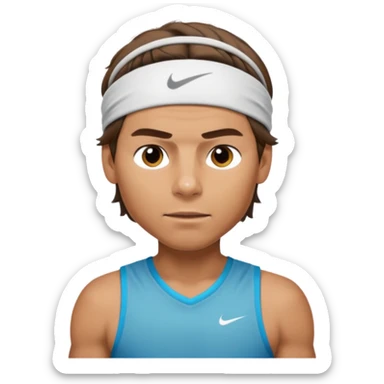 rafael nadal with head band,half body sticker