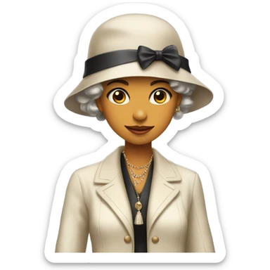 Girl in jacket and 1920s flapper hat sticker