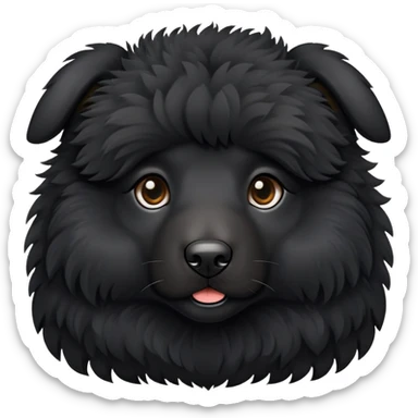 black small fluffy sheepo dog sticker