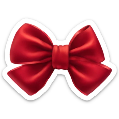 Velvet red bow sticker