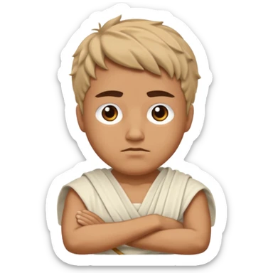 Ulysses from the Odyssey looking at me with crossed arms sticker