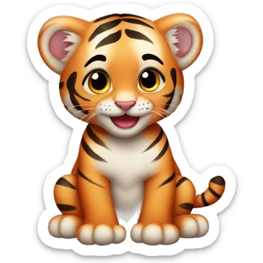 Baby tiger in love sticker