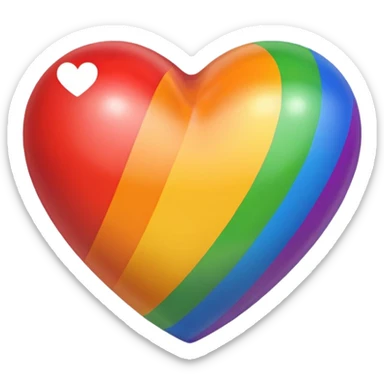 Remove the paw print so only the rainbow pride heart remains, keep the original Apple emoji style, no text, preserve the original colors and effects exactly as in the reference image. sticker