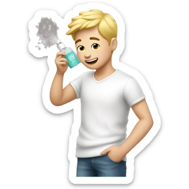 Cute white Gay Boy spraying perfume  sticker