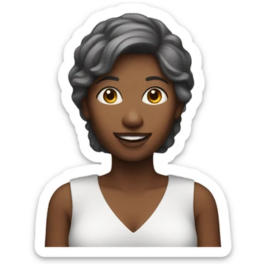 a woman welcoming sticker