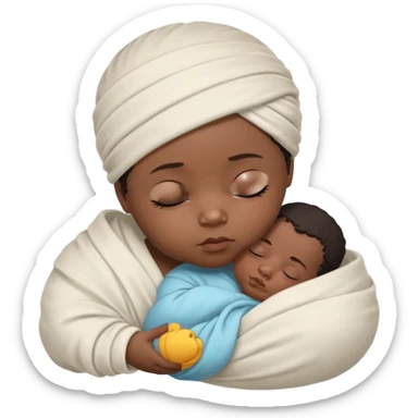 Swaddled sleeping black baby sticker