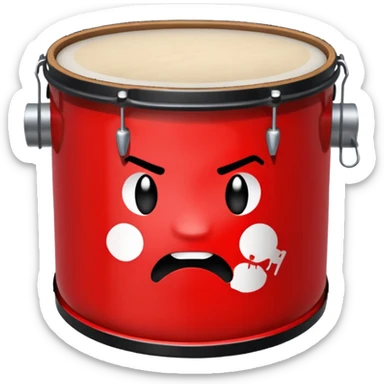 irate stencil on drum  remove skull sticker