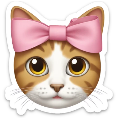 Cat wearing a bow on its head sticker