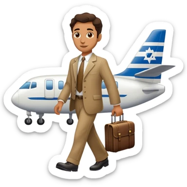 A Jewish salesman walking onto a plane sticker