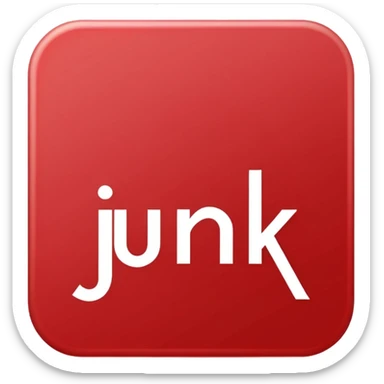 create a emoji that has the word "Junk" in a red circle with a line through it - this means "No junk" Make sure the word is readable through the red line sticker