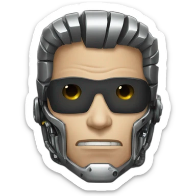 The Terminator with mechanic face sticker