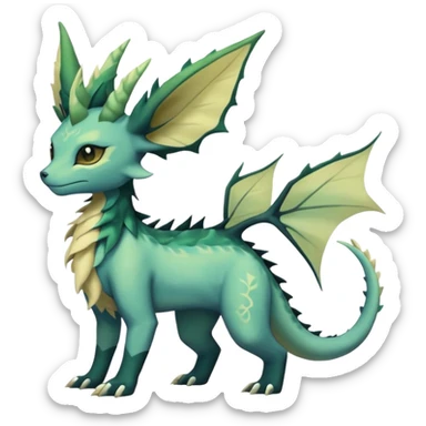 Gloomy dusky dull-colored ethereal elemental swampy Salandit-Leafeon-Vaporeon-hybrid-fusion (full body) sticker