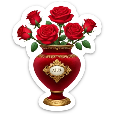 Roses in a vintage vase sticker