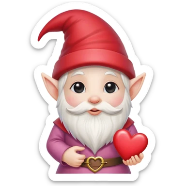 An adorable little Valentine’s Day style gnome with a heart sticker