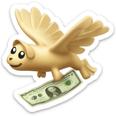 Money flying sticker