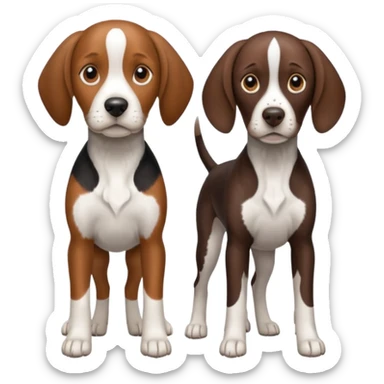 beagle and german shorthaired pointer sticker